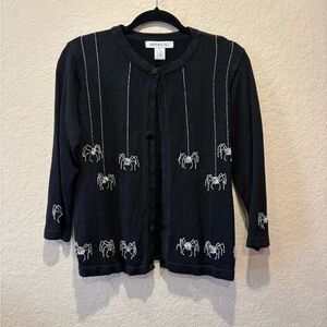 Arriviste Black Spider Embroidered Cardigan size M